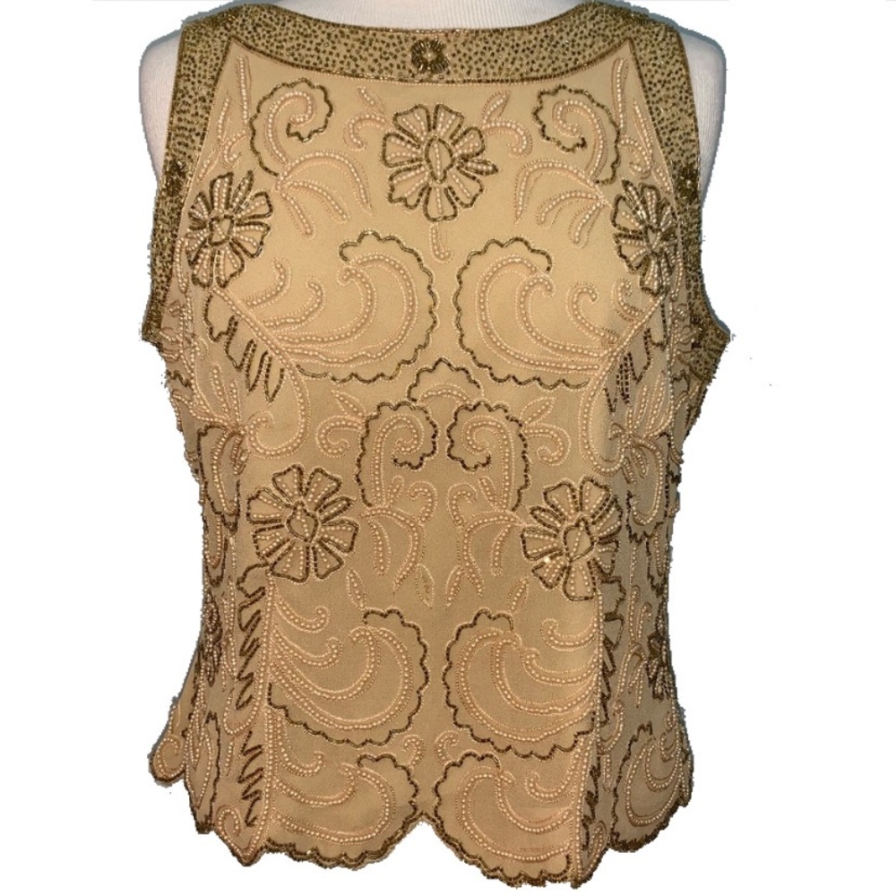 Beaded Formal Sleeveless Top